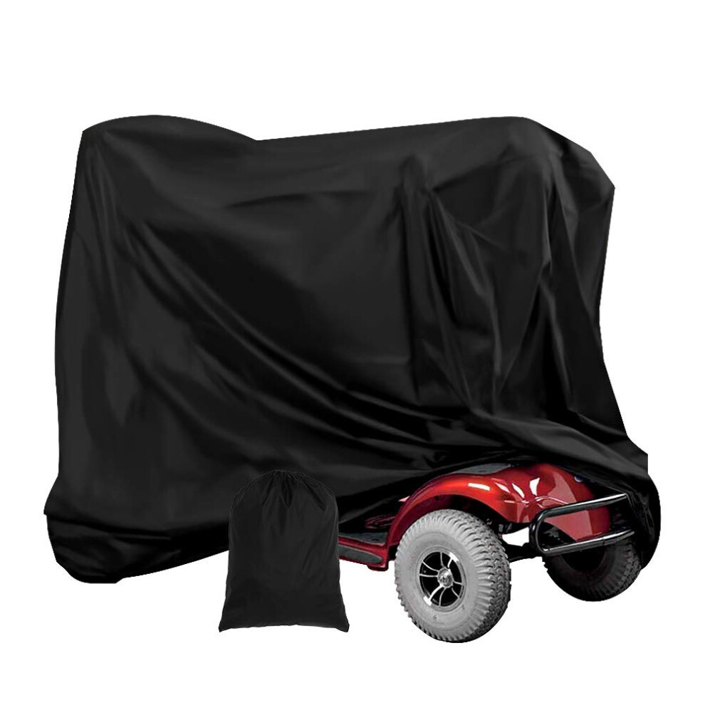 Keyohome Black Mobility Scooter Cover, 190D Oxford Heavy Duty Waterproof Wheelchair Storage Cover With Storage Bag All-Weather Outdoor Protection Cover For Most