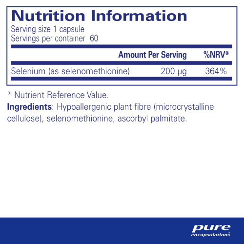 pure encapsulations - Selenium 200ug - Organic Selenomethionine Supplement for Immune and Thyroid Function Support - 60 Vegetarian Capsules 1