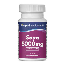 SOYA Isoflavones 5000mg | Now with Added Vitamin B6 for Hormonal Balance | Potent One-a-Day Formula | 120 Tablets = 4 Month Supply | Manufactured in