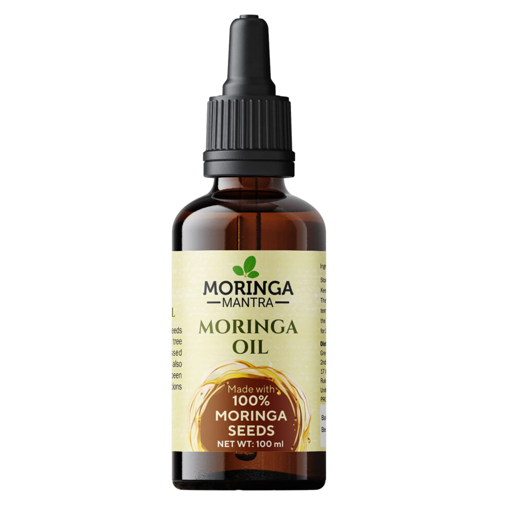 Pure Moringa Seed Oil 100 ml, Made from Pure Moringa Oleifera Seeds, Cold Pressed Oil, No Added Fillers or Additives