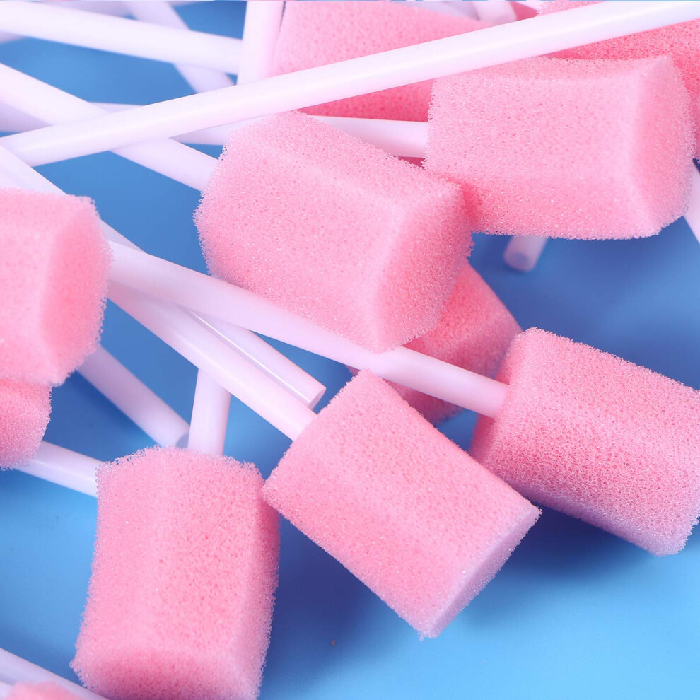 Healifty 100Pcs Disposable Oral Care Sponge Swabs Tooth Cleaning Mouth Swabs Practical Mouth Care Swabs
