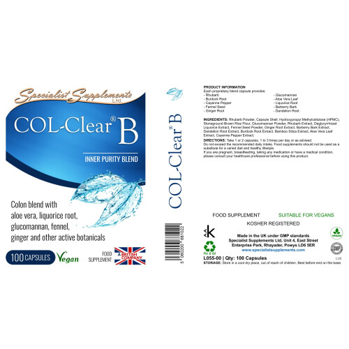 COL-Clear B Internal Cleanse Support 100 Capsules 1