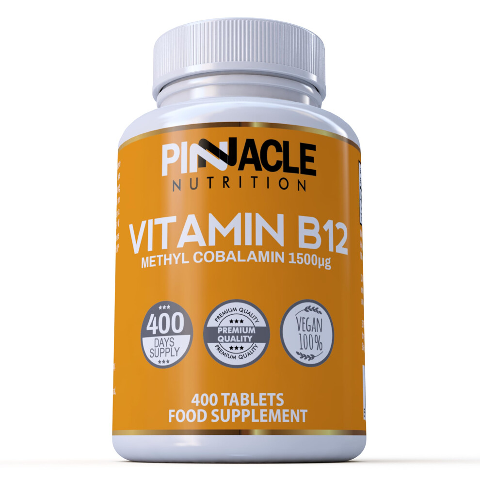 Pinnacle Nutrition Vitamin B12 1500Mcg - Methylcobalamin - 400 Tablets - 13 Month Supply