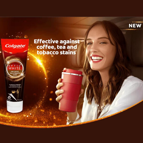 Colgate Optic White Whitening Toothpaste for Coffee, Tea and Tobacco Users (50 ML) 1