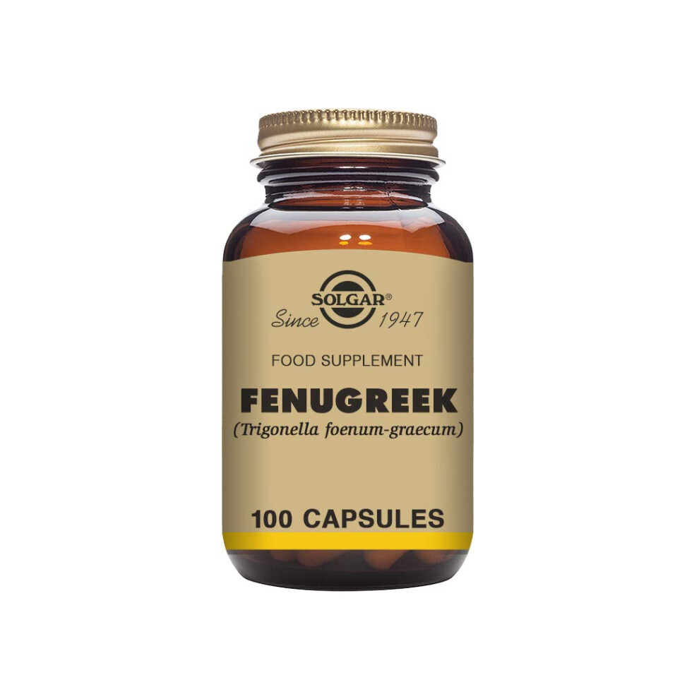 Fenugreek Vegetable Capsules - Pack of 100 - Aids Digestion and Sooths Stomach - Suitable for Daily Use - Vegan and Gluten Free Gold