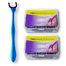Evolutionary Clean Dental Flossers, Kit of Handle(s) Plus Refillable Heads (1 Long Handle, 100 Tightened 2-Strand Refills)