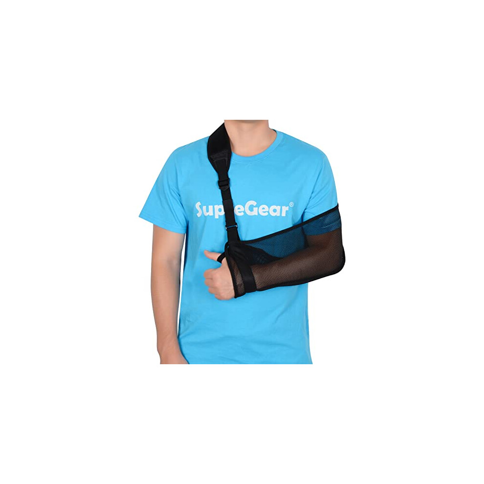 Supregear Mesh Arm Sling, Adjustable Lightweight Comfortable Shoulder Arm Immobilizer Sling Breathable Right Left Shoulder Stabilizer Support For Injured Arm