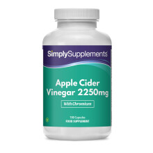 Apple Cider Vinegar Capsules 2250mg | Vegan & Vegetarian Friendly | with Added Chromium to Support Metabolism & Regulate Blood Sugar | 180 Capsules =