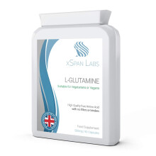 L-Glutamine 500mg 90 Capsules - Amino Acid with no fillers or binders - Suitable for vegetarians and vegans – Manufactured in The UK