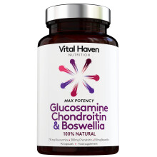 100% Natural - Triple Action Mobility Formula - Glucosamine + Chondroitin + Boswellia - Max Potency - Premium Ingredients - Made in The UK by Vital