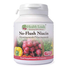 No-Flush Niacin 490mg x 90 Capsules, Nicotinamide/Niacinamide - Flush Free Form of Vitamin B3/Niacin,Magnesium Stearate Free & No Nasty Additives,