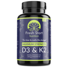 Vitamin D3 4000 IU and Vitamin K2 200µg MK7 - Vitamin D3 K2 High Strength Supplement - 120 Capsules 4 Month Supply Cholecalciferol - K2 Menaquinone-7