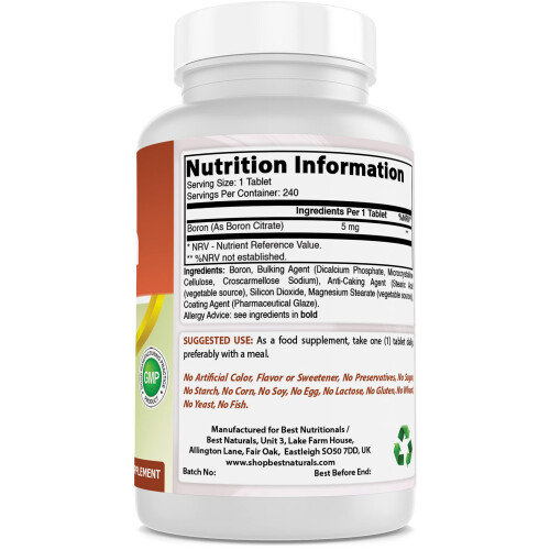 Boron Supplements 5 mg 240 Tablets 1