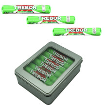 Trebor Softmints Peppermint (Green) x 14 x 42g Rolls Bundle with TinTastic Silver Window Lid Refillable Tin