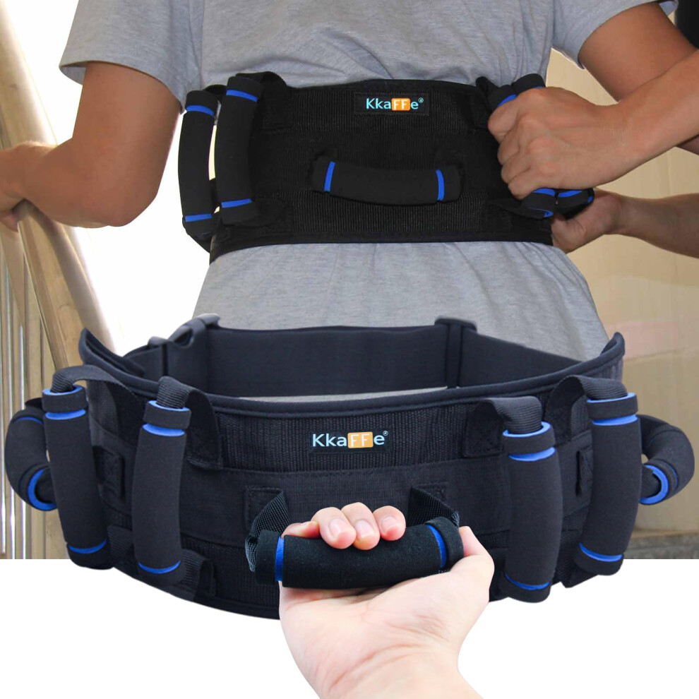 Kkaffe Gate Belt For Elderly With 7 Handles,Gait Belts Transfer Belt For Seniors, Adjustable Lift Belts For Elderly (27-45 Inches) Quick Release Gait