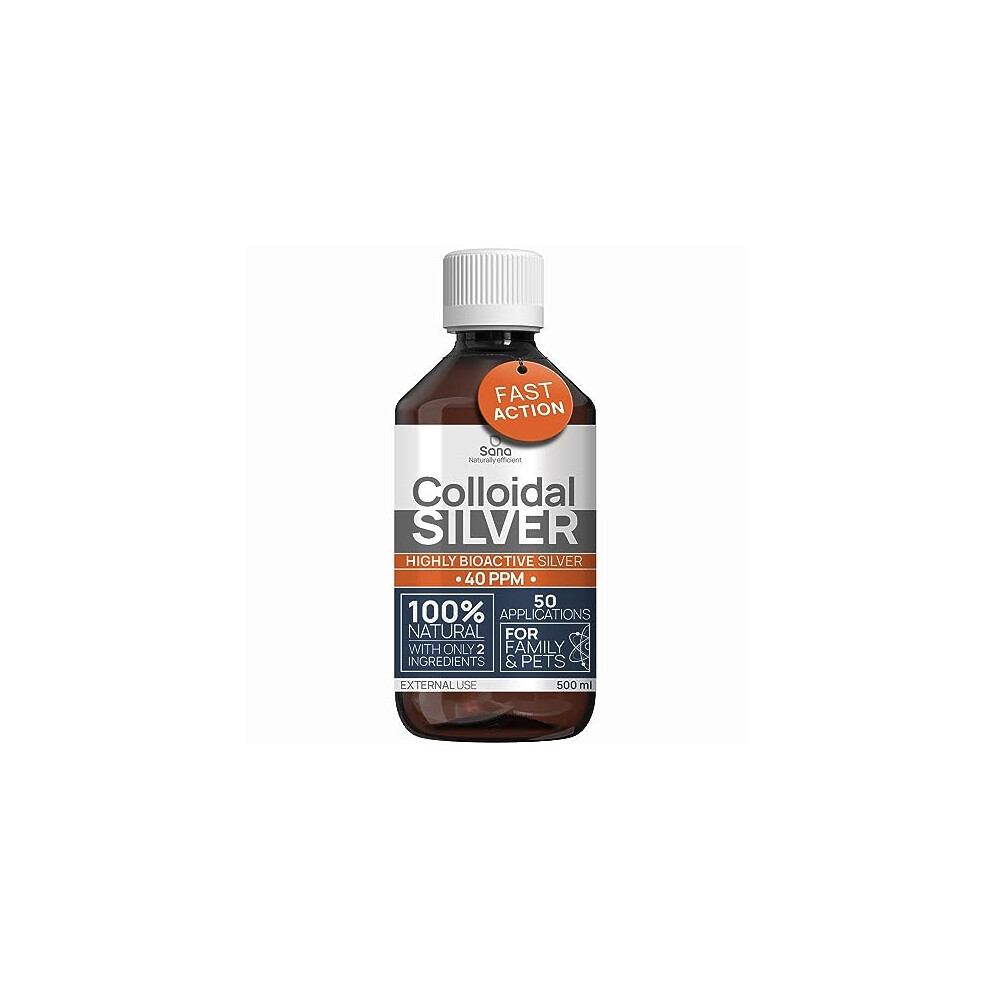 Institut Katharos Colloidal 40 Ppm 500 Ml - For Humans & Dogs - Water, Small Particles For Results - Carbon Neutral Silver