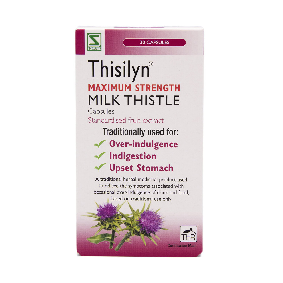 Schwabe High Strength Milk Thistle - Thisilyn Maximum Strength - Traditionally Used For Relief Of Overindulgence, Indigestion, Upset Stomach - Traditional