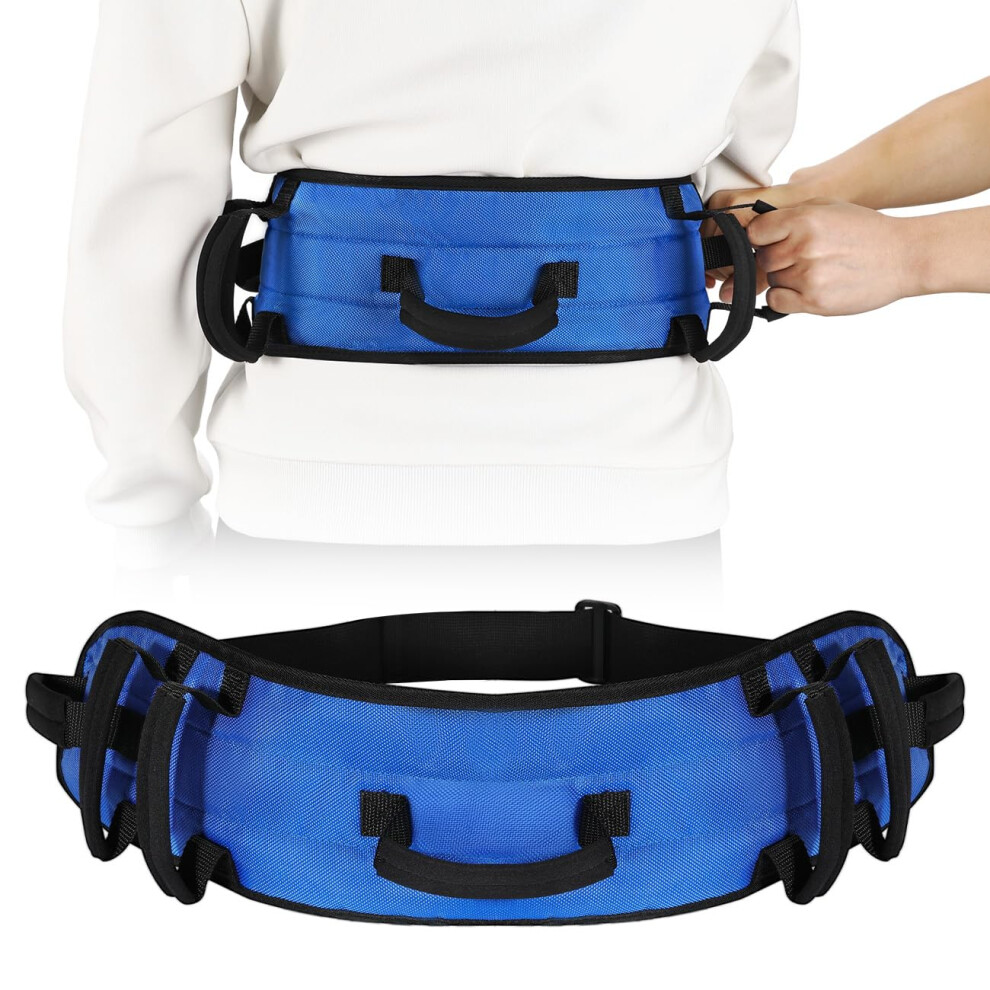 Rhino Valley Gait Belt Transfer Belt For Senior With 7 Handles, Lift Belt With Quick Release Buckle, 59" Anti-Slip Transfer Belt For Elderly, Medical Nursing