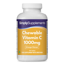 Chewable Vitamin C 1000mg | Supports Heathy Skin and Immune System | 180 Tablets | Manufactured in The UK