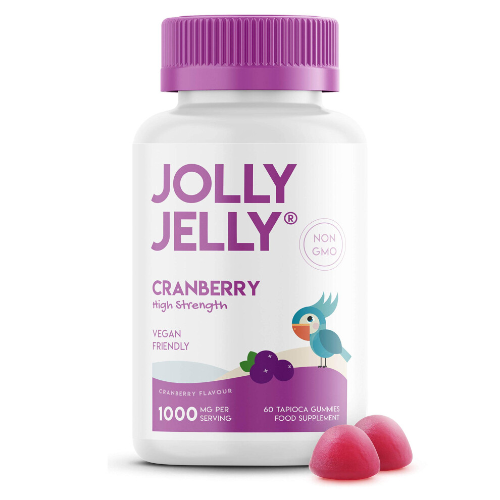 Cranberry Gummies 1000mg - High Strength Cranberry Supplement - Not Capsules or Tablets - Cranberry Flavour - Kosher, Halal - 60 Vegan Gummies.