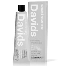 Davids Natural Toothpaste, Premium Natürliche Zahnpasta, Pfefferminze + Aktivkohle, 5,25 oz (149 g)