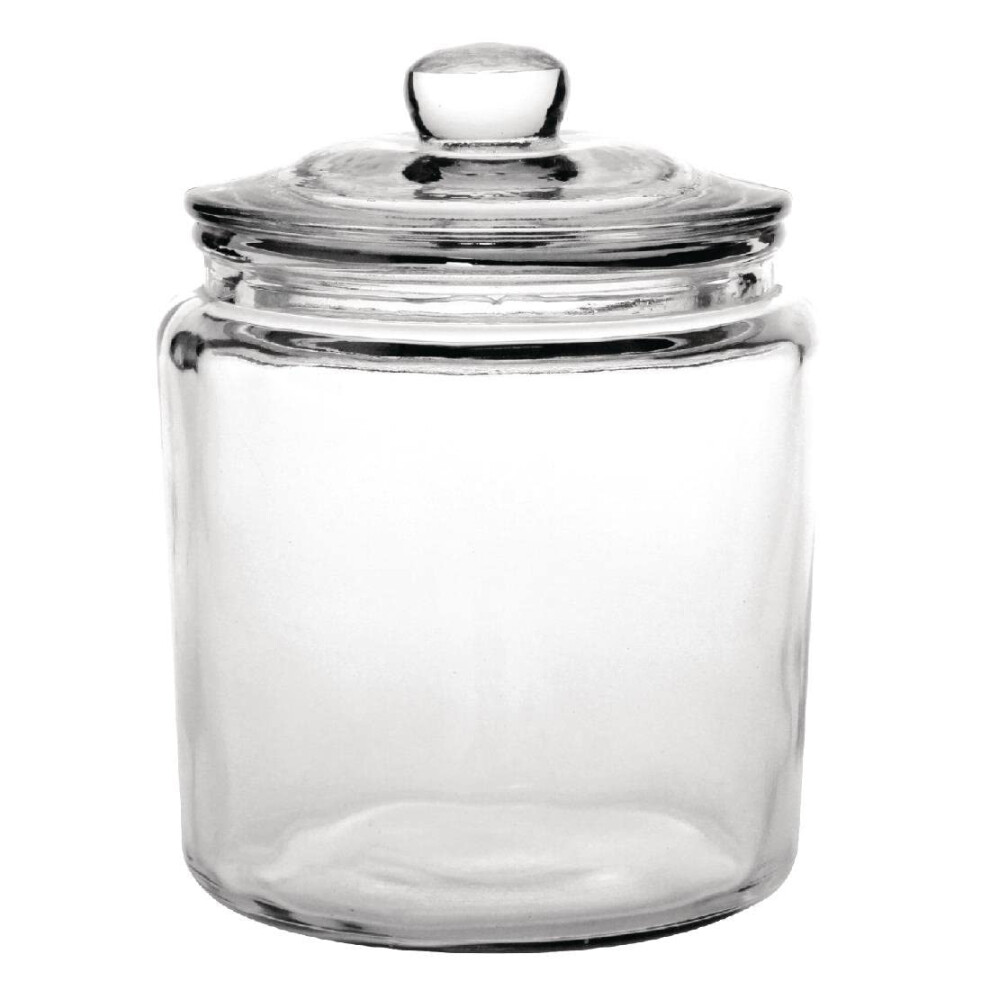 Biscotti Biscuit Cookie Jar with Lid 3.9 Litre, Clear Glass, Size: 252(H)x 200(Dia)mm - Sweets, Confectionery, Cereal, Pasta, Dry Food Storage Jar -