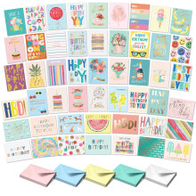S&O - 50 Birthday Happy Birthday Cards with Envelopes and Birthday Card Assortment Box. Variety Set of Assorted Birthday Cards with Envelopes, Bulk
