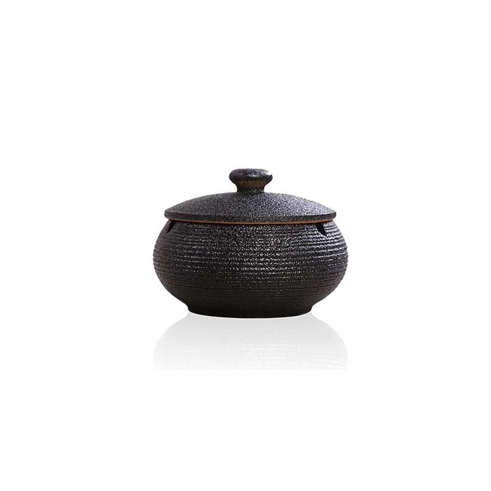 Lependor Ceramic Ashtray With Lids,Windproof,Cigarette Ashtray For Indoor Or Outdoor Useï¼Ash Holder For Smokers,Desktop Smoking Ash Tray For Home Office