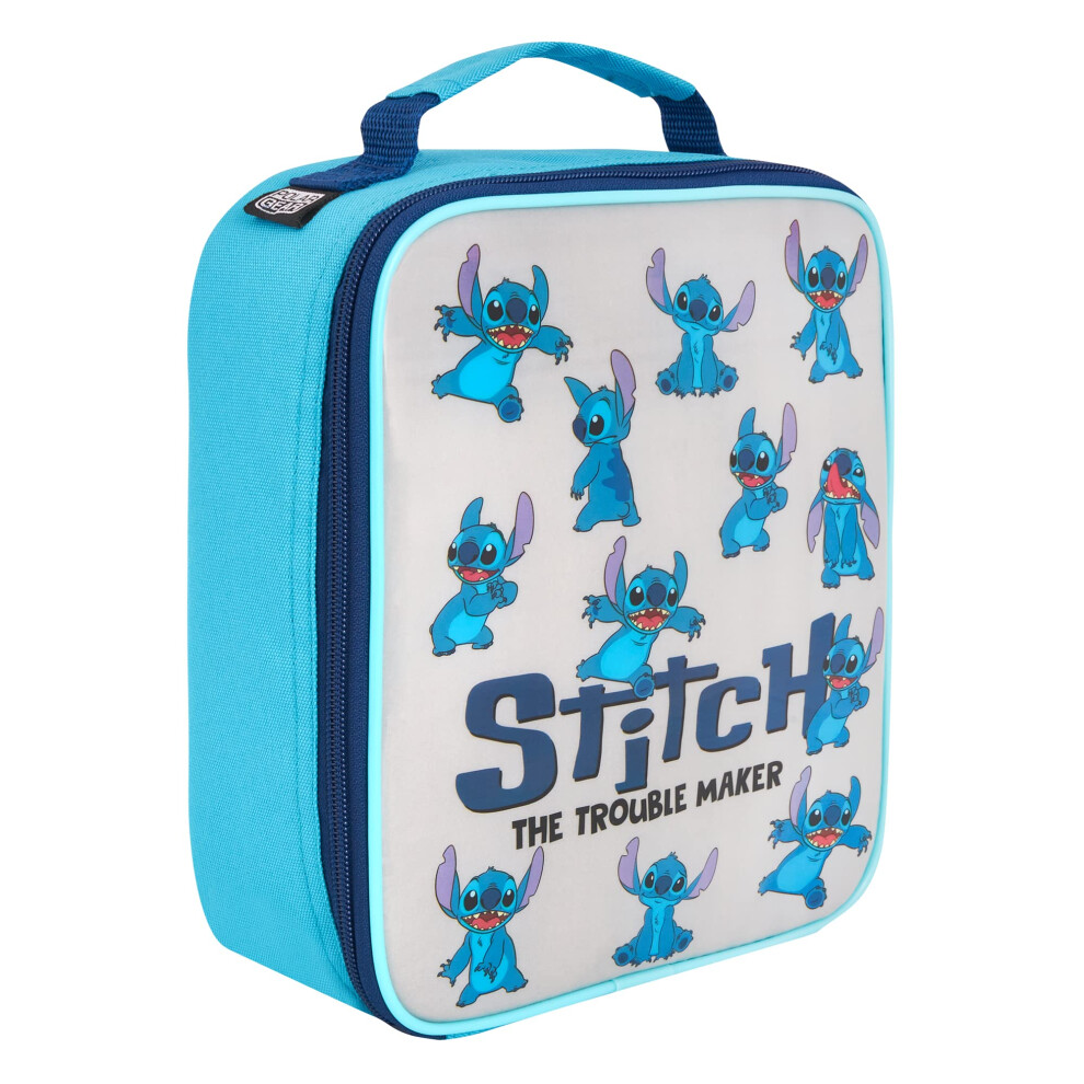 Stitch Insulated Kids Lunch Handle, Official Merchandise 600D Polyester Food Cooler, Reusable Food & Drink Thermal Cool Bag for School Nursery Snacks