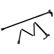 Contoured Grip Sticks, Folding Walking Stick with Black Shaft, Ergonomic Handle Design for Those with Weak Grasp or Arthritis, 775-875mm, Right Hand