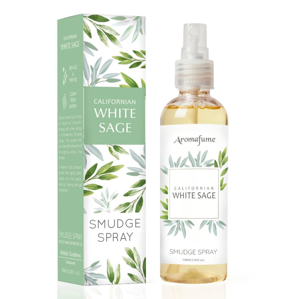 White Sage (California) Smudge Spray & Natural Mist 100 ml / 3.3oz | Made with Salvia Apiana White Sage Extracts | Ideal for positivity, and cleansing-image-OPC-PFDFCNZ-NEW