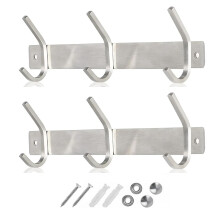 Coat Hooks Wall Mounted Coat Rack (Pack 2) - Heavy Duty Wall Hooks - Stainless Steel Coat Hangers Wall Mounted Clothes Hooks
