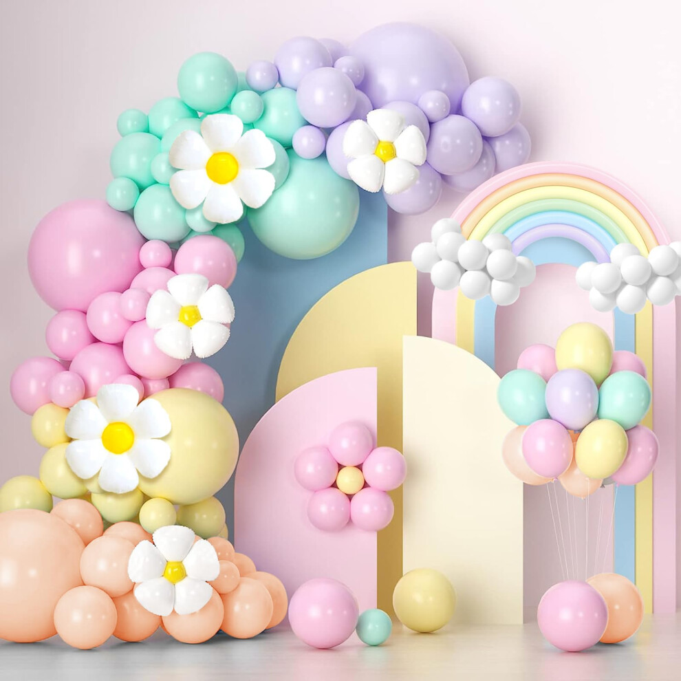 Pastel Balloon Arch Kit Pastel Party Decorations With Daisy