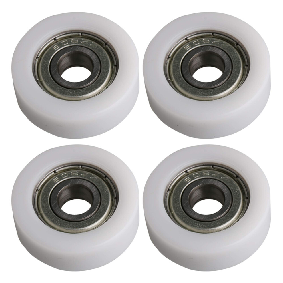 30MM OD 608ZZ Bearing Flat Groove Ball Bearing Guide Pulley Wheels Roller 93KG Load Bearing Furniture Pulley Pack of 4