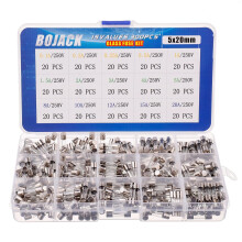 15 Values 300pcs Fast-blow Glass Fuses Assortment Kit 5x20mm 250V 0.1 0.2 0.25 0.5 1 1.5 2 3 4 5 8 10 12 15 20A packag in a clear plastic box