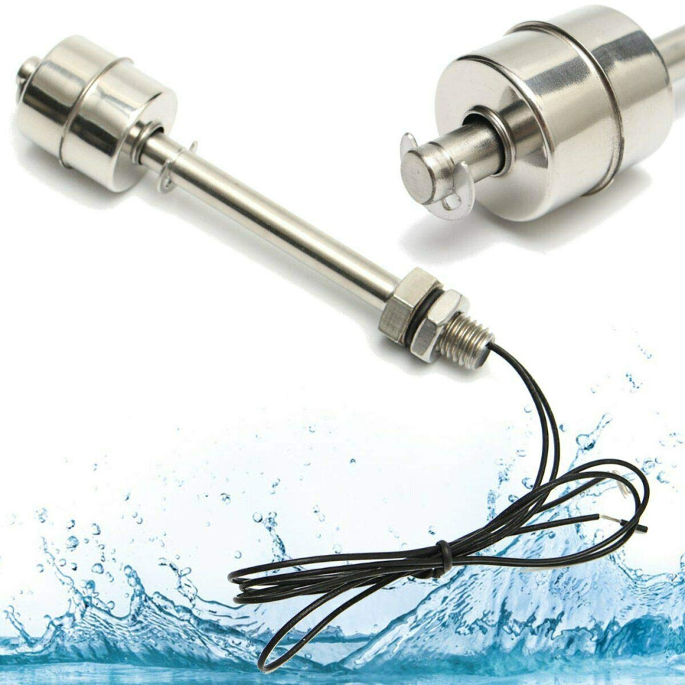 Floating Switch L100mm, Liquid Water Level Sensor Stainless Steel Vertical Float Switch Used In Electrical, Drainage, Level Control And Alarm 8435315448681
