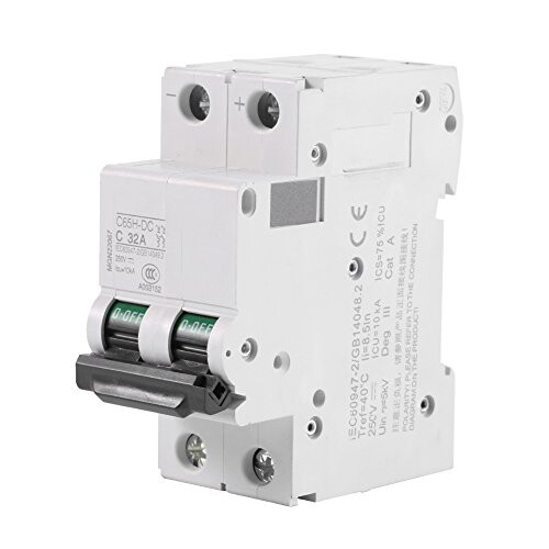 2P 32A Solar Energy Switch Miniature Circuit Breaker 250V DC Low-Voltage Miniature Air Circuit Breaker for Solar Panels Grid System