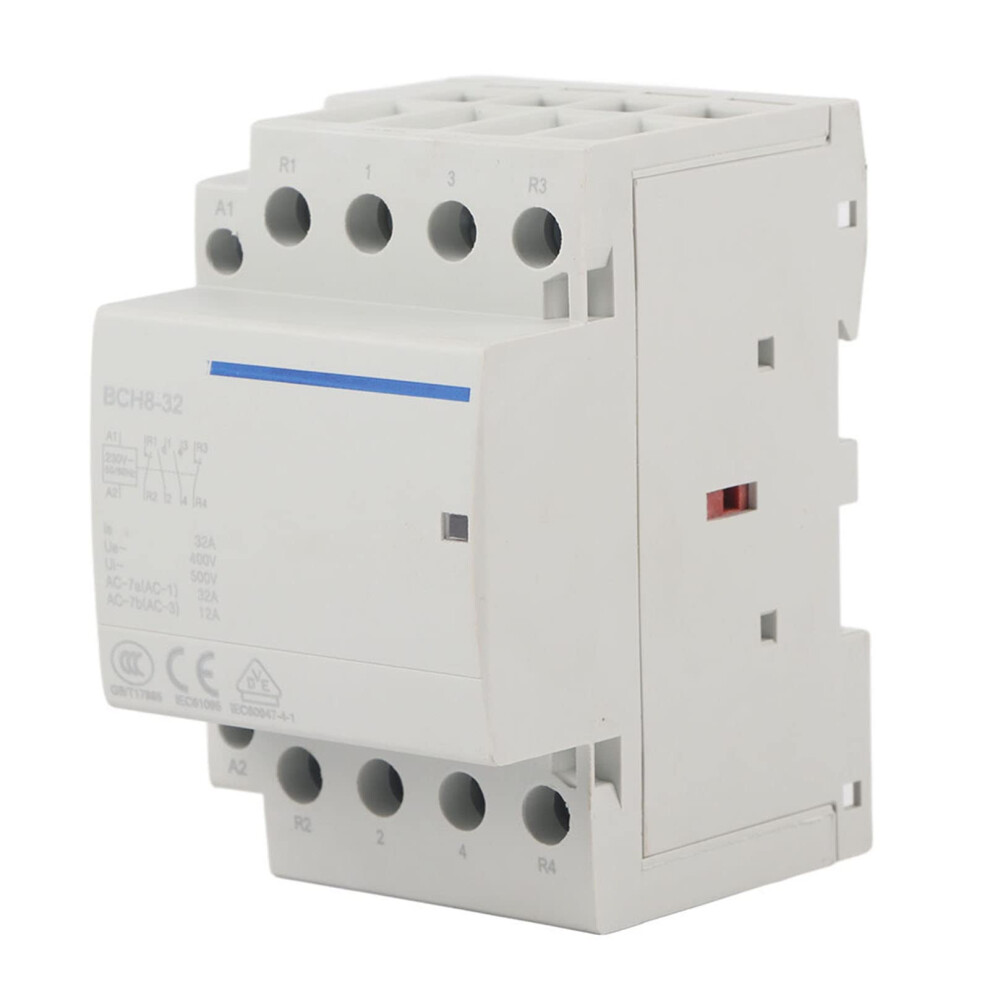 Ac Contactor 4P 2No 2Nc 32A 24V/230V 50/60Hz Household Ac Contactor 35Mm Din Rail Mount(Ac230v) 703633035363