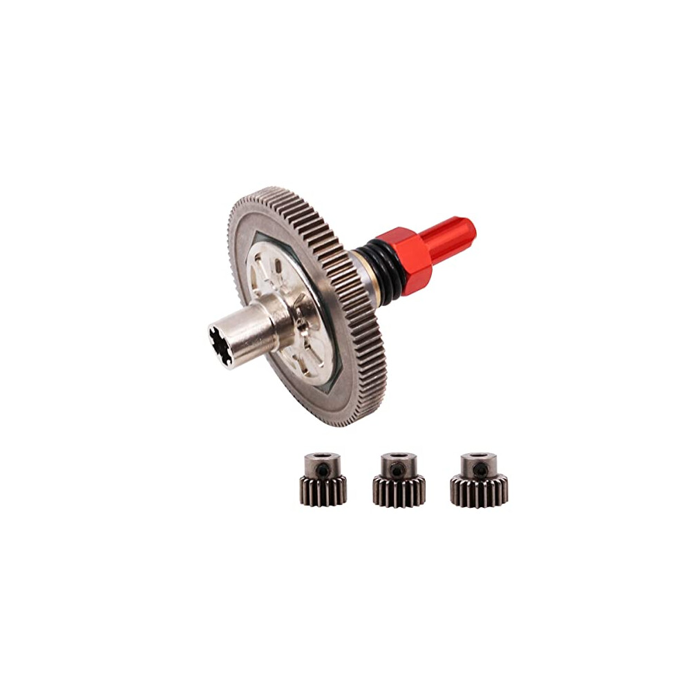 91T Spur Gear Slipper Clutch Set With 21T 19T 17T Pinions Gear Set For 1/10 Arrma Senton 4X4 550 Granite 4X4 550 Typhon 4X4 550- Red 792264868327