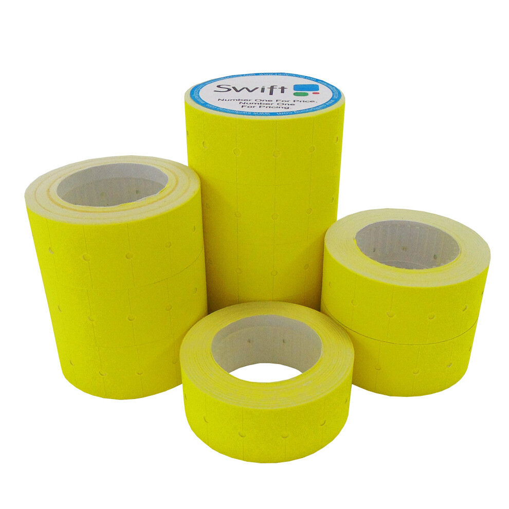 22 x 12 mm Price Gun Labels CT1 Yellow 20 Rolls 10,000 Stickers Pricemarking Tags Fits Many Pricing Labellers