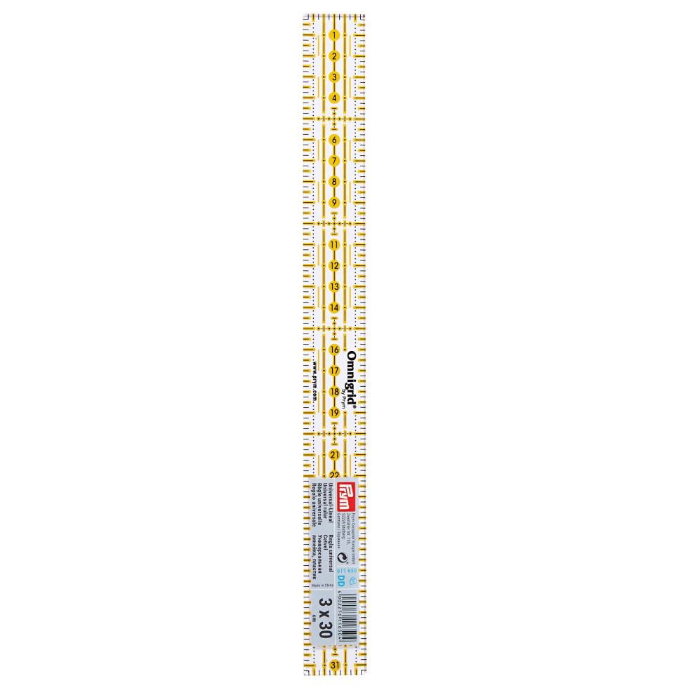 Ruler, Transparent, Black, Yellow, 3 x 30 cm