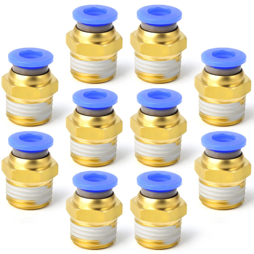 10 Pcs 6Mm Tube Od X 1/4 Bsp Male Straight Push To Connect Fittings (Pc6-02) 770773218635