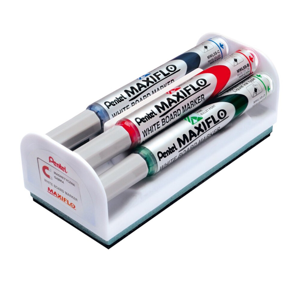 MaxiFlo Fine Bullet Tip Whiteboard Marker - Assorted (Wallet of 4)