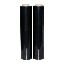 JeeJaan 2 Rolls Black Pallet Wrap 400mm x 250m, Non-Extended, 20mu - Strong Stretch Shrink Cling Film - Ideal for Wrapping - Warehouse, Moving House