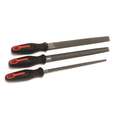Hilka 69800003 3PC Engineers File Set, Black/Silver, 8"