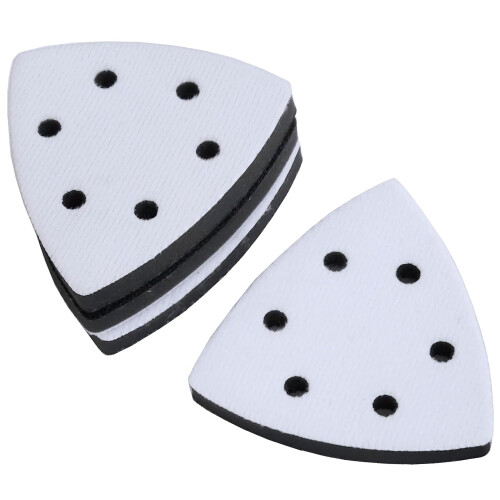 4PCS 93mm 6 Holes Hook Soft Interface Pad Triangle Sanding Loop Sponge Cushion Pad for Sanding Machines Impact-Resistant Noise Reduction