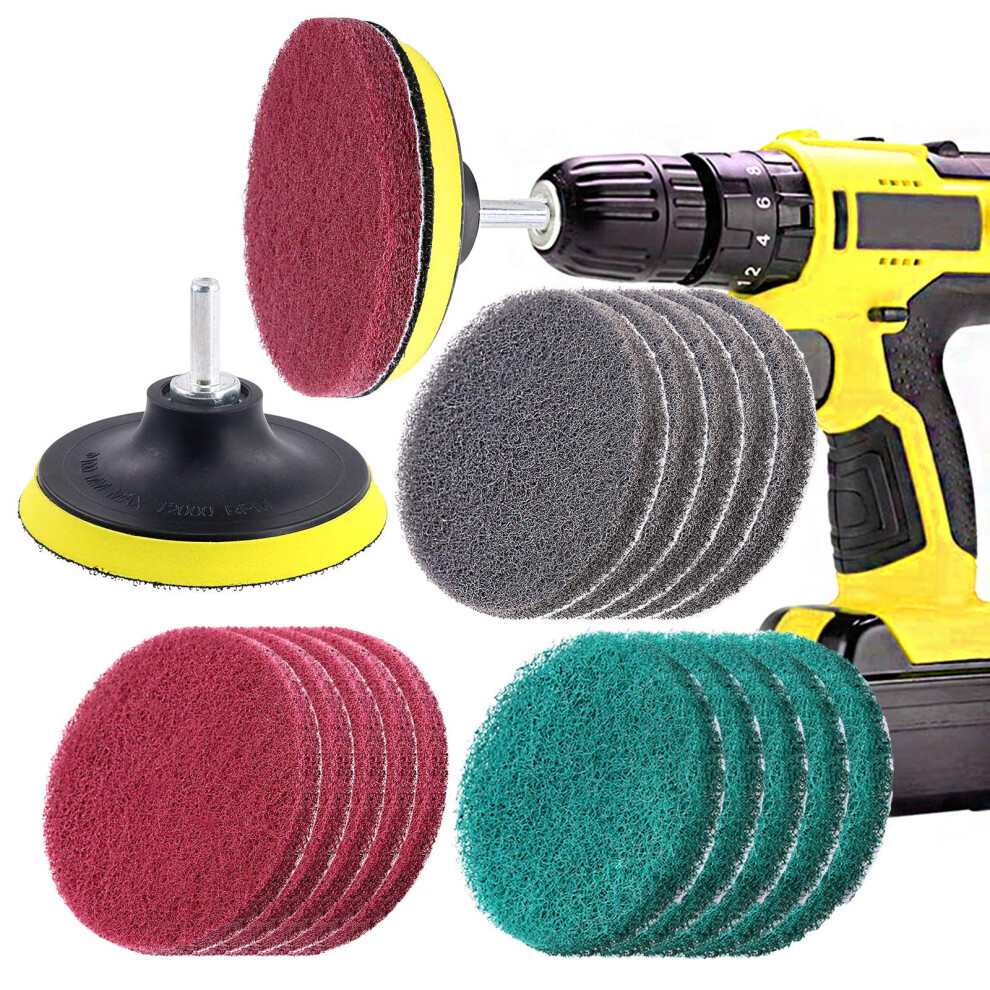 Swpeet - Set Di Pastiglie Abrasive Di Ricambio Con 1 Gancio Per La Pulizia Della Casa, 16 Pezzi-image