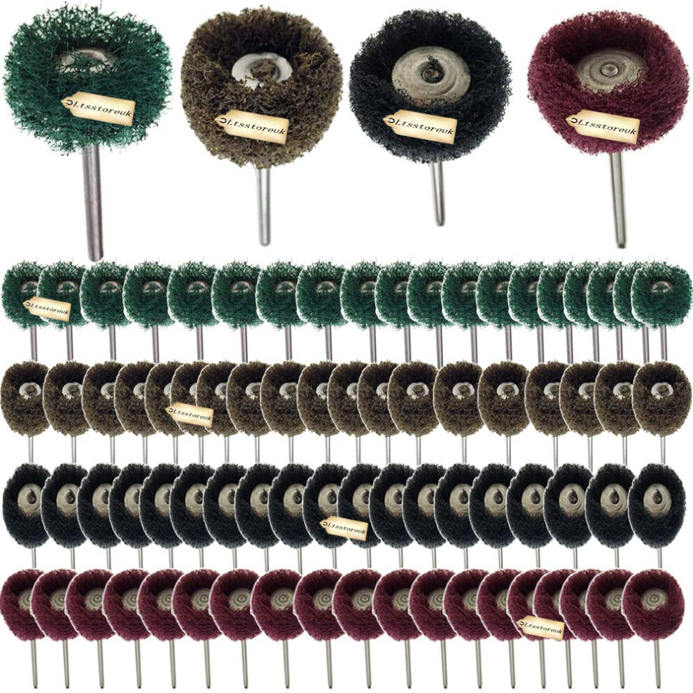 80Pack Finishing Abrasive Wheel Buffs Polishing Wheels Set 1 Inch 80Grit 150Grit 240Grit 300Grit Compatible For Dremel Rotary Tool, Ltsstoreuk 823717594514
