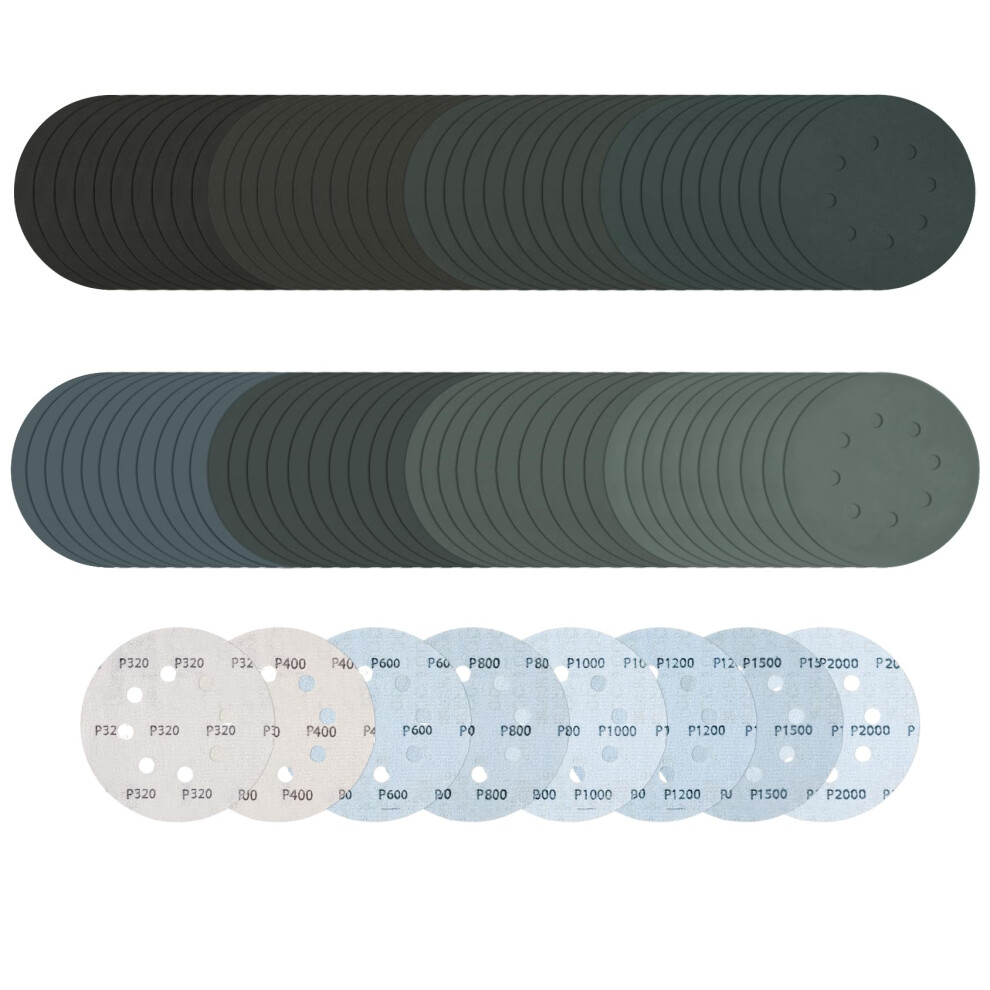 80Pcs 125Mm Sanding Discs Hook & Loop 320/400/600/800/1000/1200/1500/2000 Grit, Wet Dry Sanding Discs Round Orbital Sander Discs Pads Sandpaper For 613965483926
