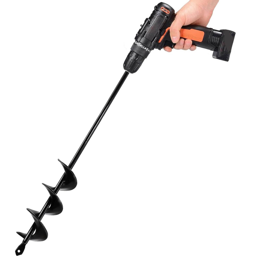 Auger Drill Bit for Planting 40x420mm Garden Auger Spiral Drill Bit Bulb Planter Auger Post Hole Digger Garden Spiral Hole Drill Planter Soil Auger